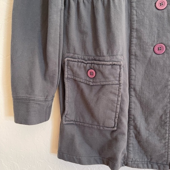 Prana Breathe Sylvia Jacket Gray with Purple Buttons Women's Size Large - Picture 3 of 12